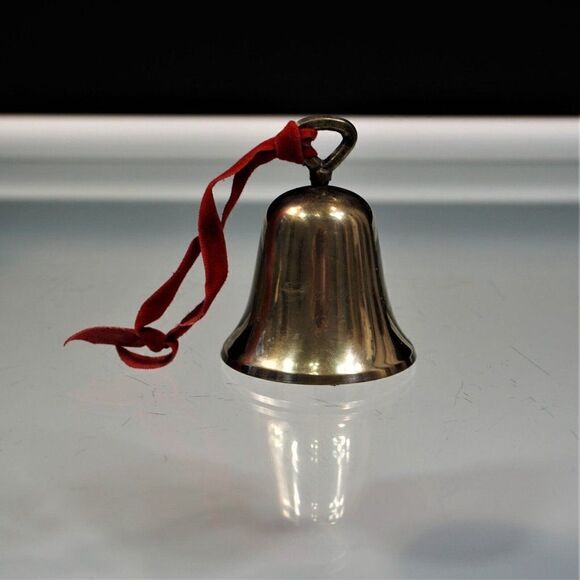 Vintage 1978 Christmas Bell Ornament Raimond Silver Plate Butler Dinner Bell - Picture 1 of 9
